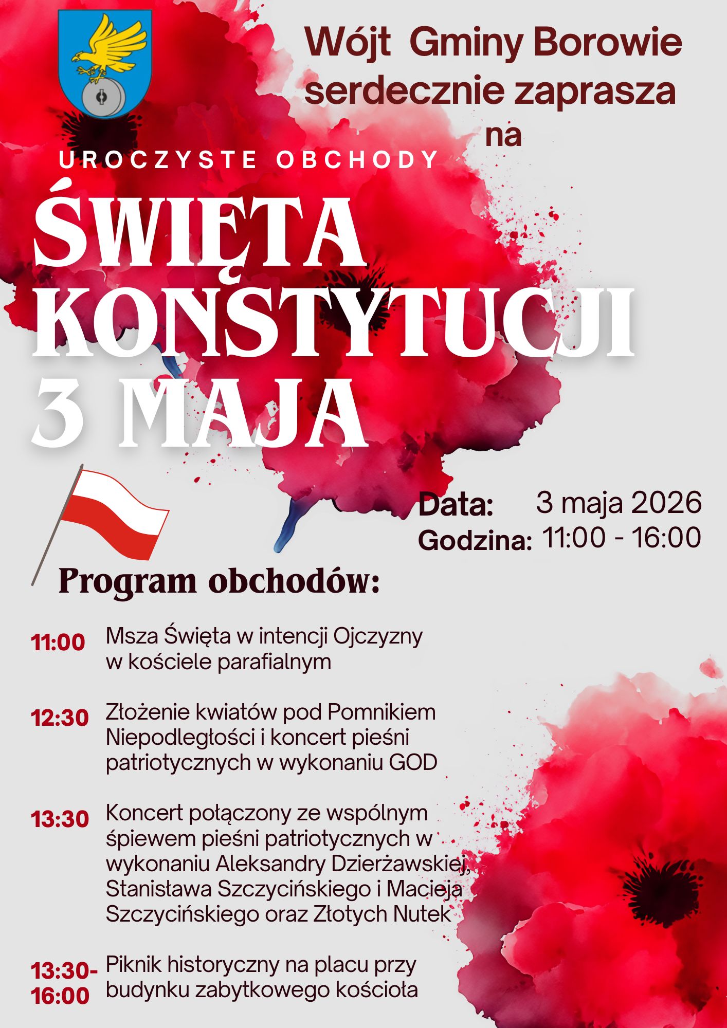 Plakat zapraszający na obchody Święta Konstytucji